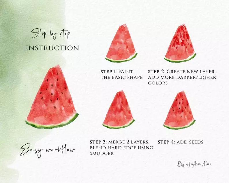 Realistic Watercolor Brush Kit for Procreate 7 realistic watercolor brush kit procreate5