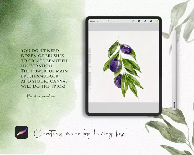 Realistic Watercolor Brush Kit for Procreate 11 realistic watercolor brush kit procreate9