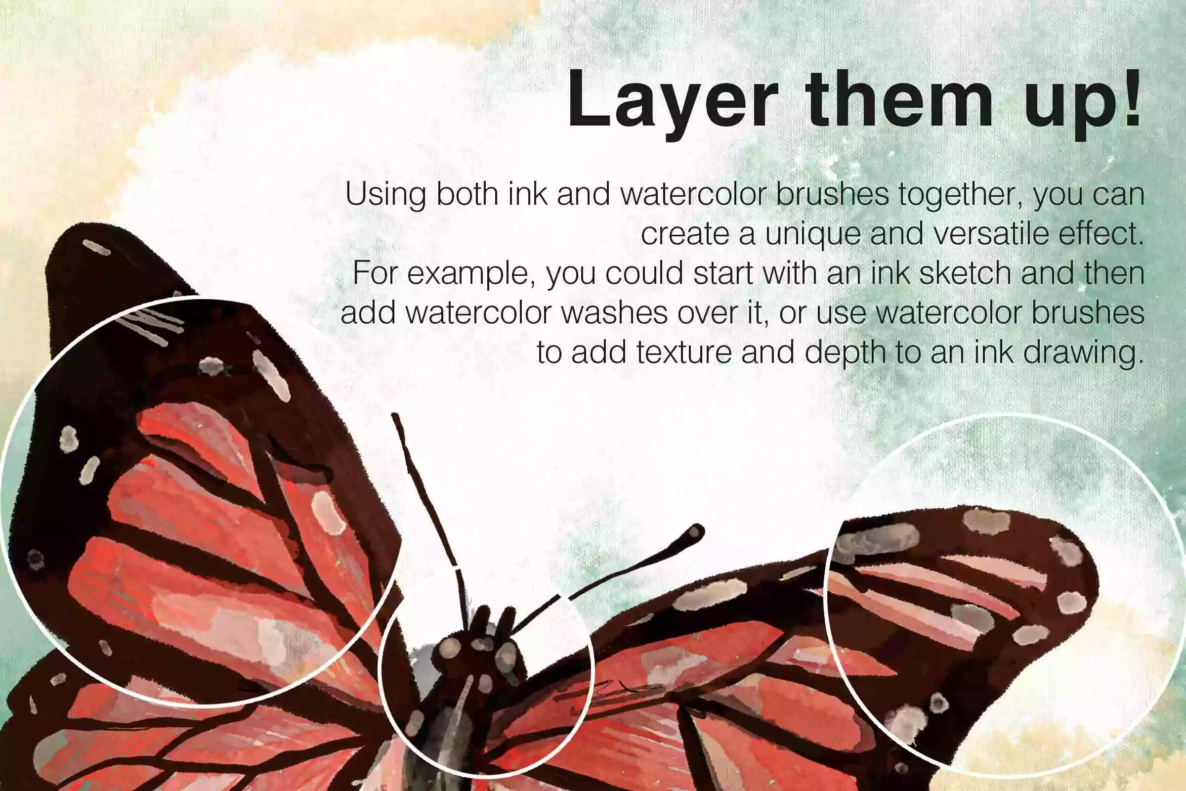 Realistic Ink & Watercolor Brush Kit 2 realistic ink watercolor brush kit2