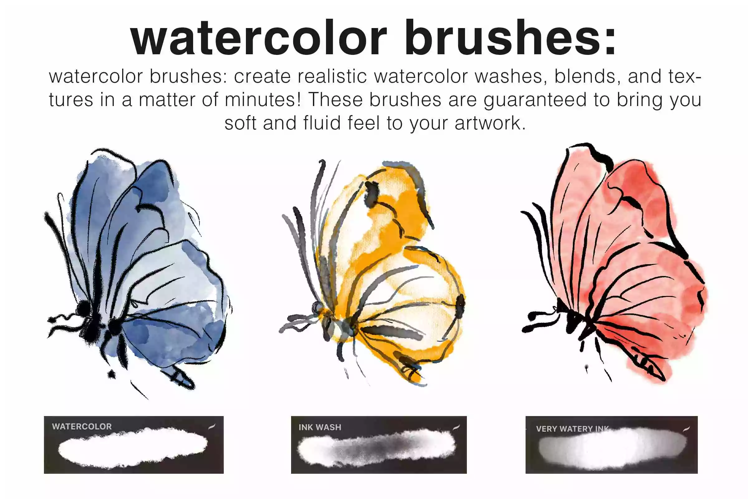 Realistic Ink & Watercolor Brush Kit 3 realistic ink watercolor brush kit3