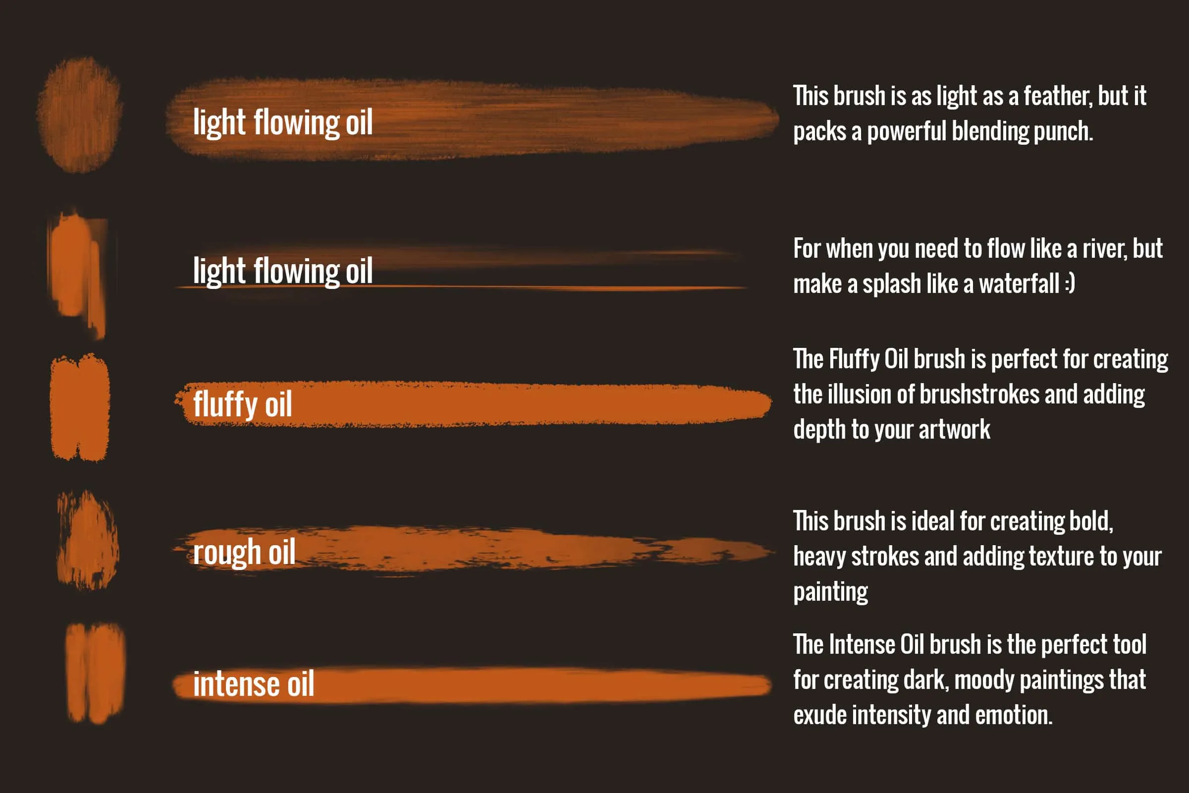 Realistic Oil Brush Set 5 realistic oil brush set5