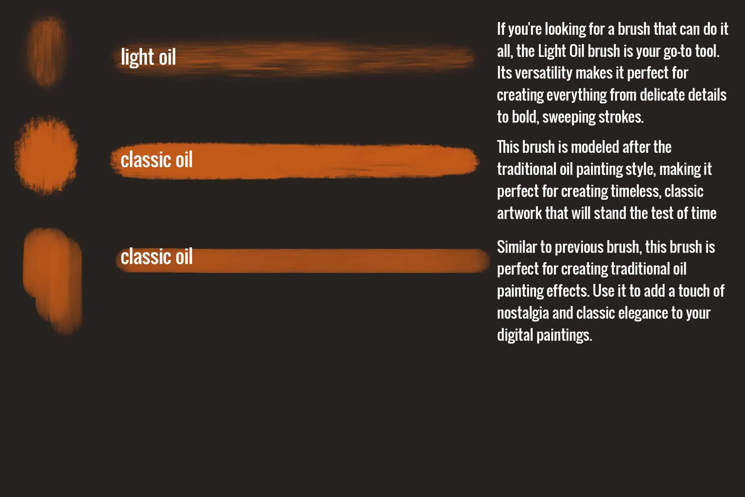 Realistic Oil Brush Set 6 realistic oil brush set6