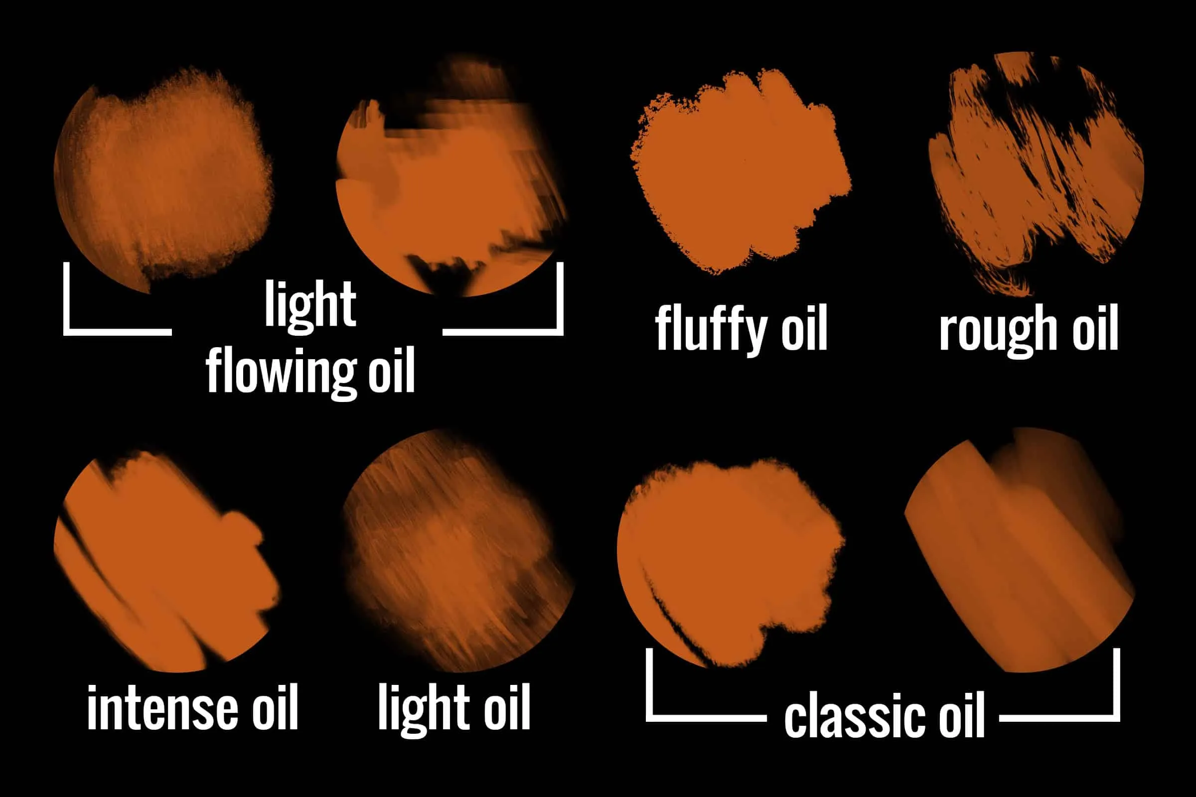 Realistic Oil Brush Set 7 realistic oil brush set7