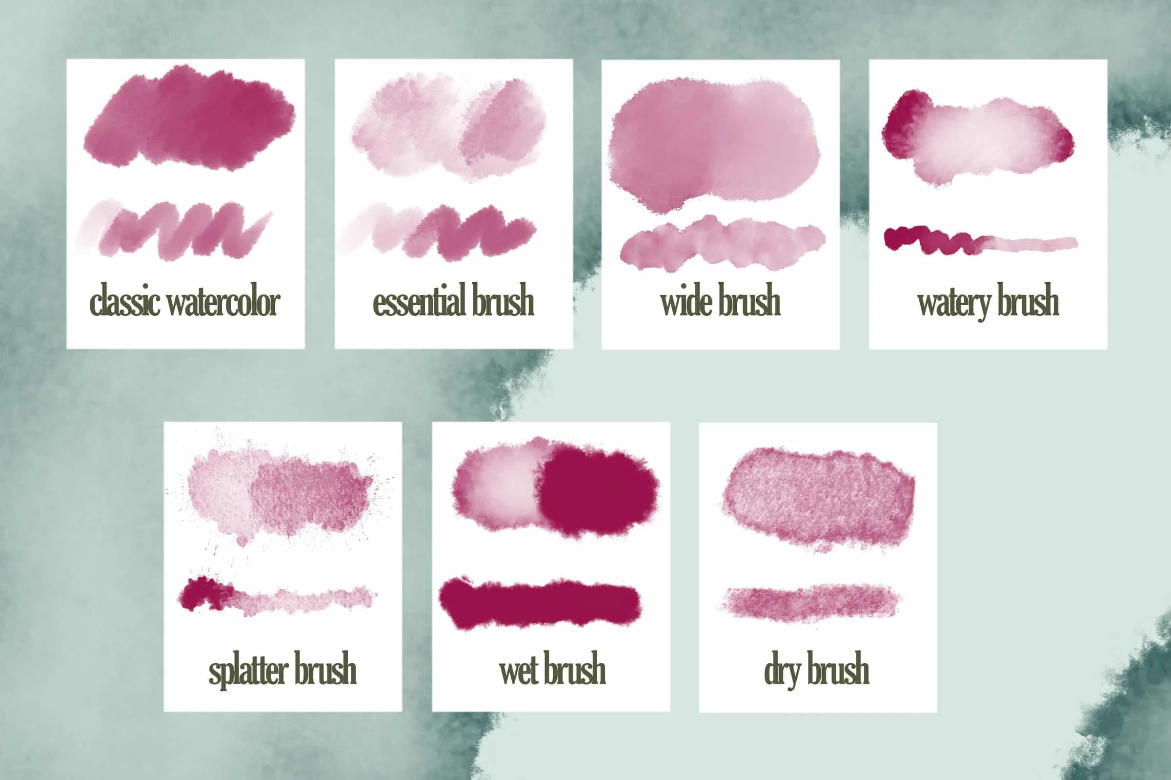 Realistic Watercolor Brush Set 5 realistic watercolor brush set5