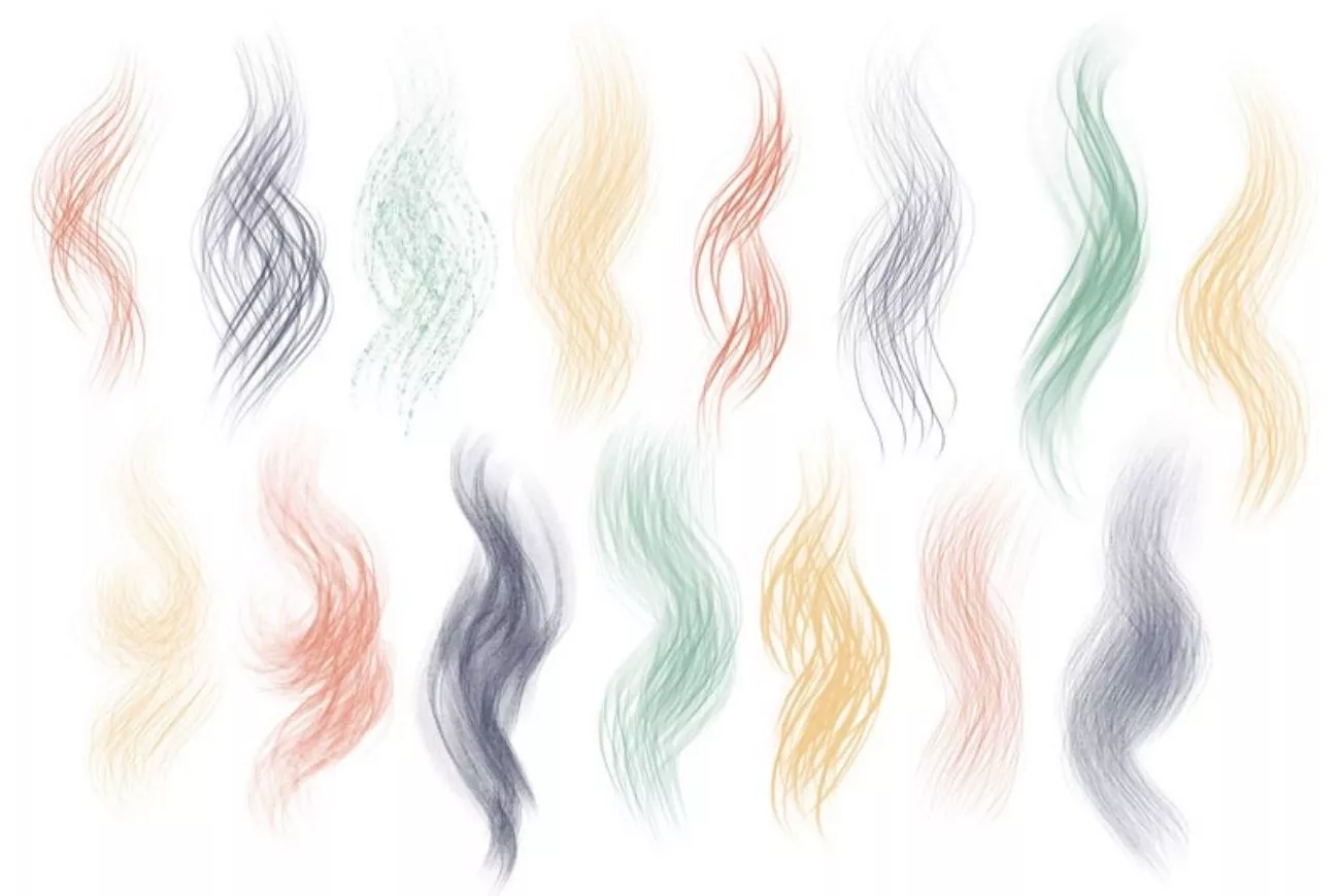 Set Of 15 Procreate Hair Brushes 3 set of 15 procreate hair brushes2