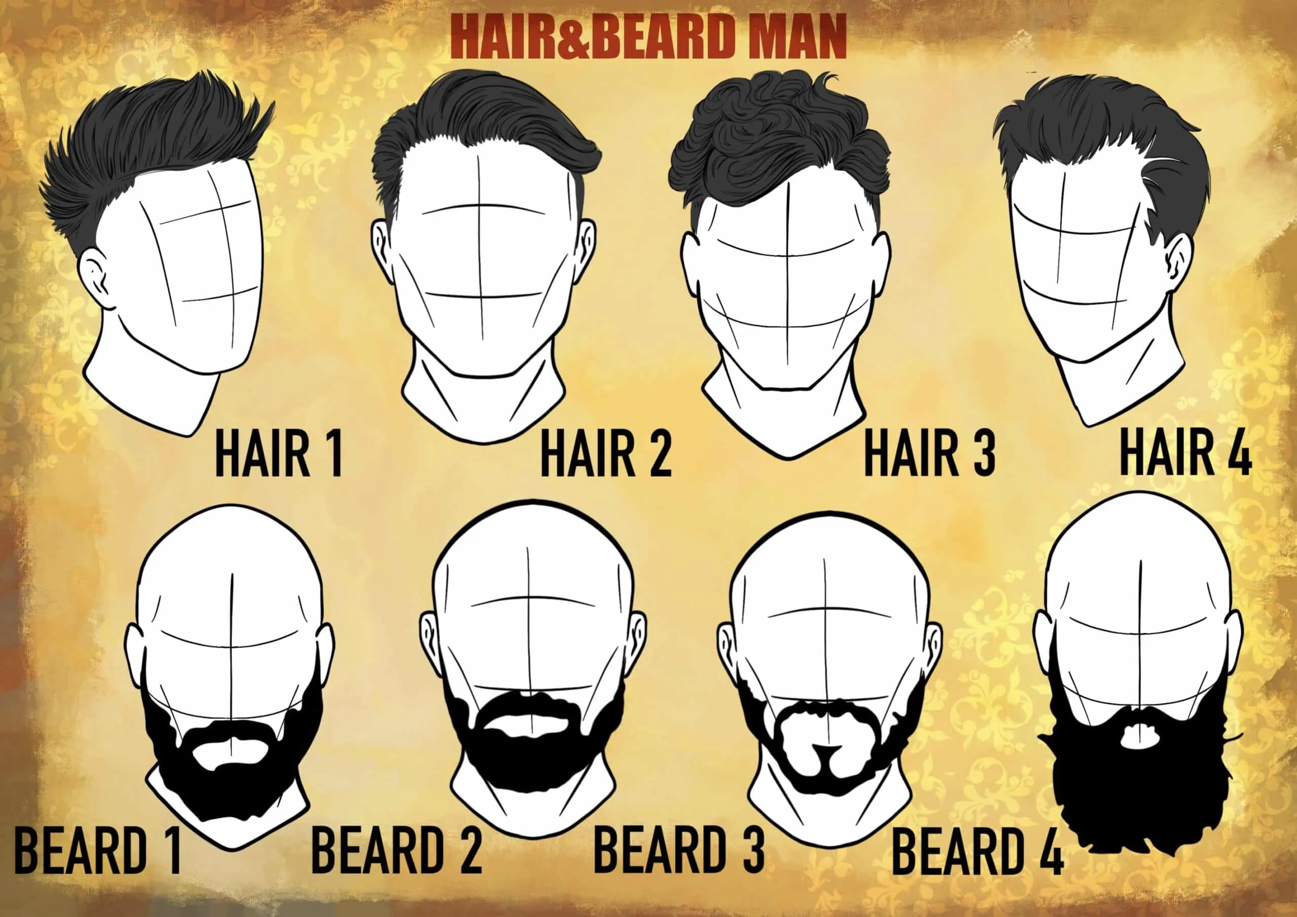 Short Hair & Beard Man Stamps Vol 2 3 short hair beard man stamps vol 22