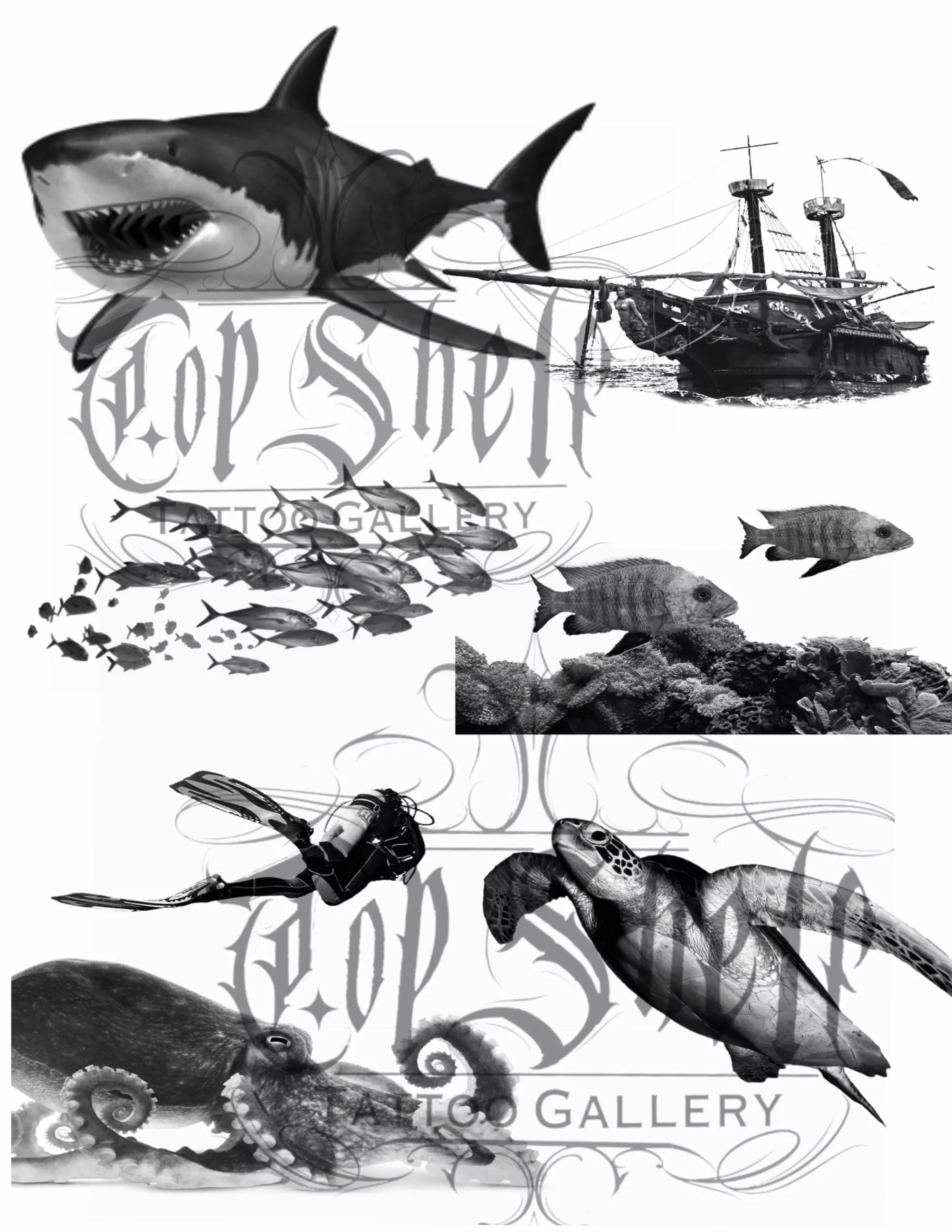 Under The Sea Procreate Tattoo Brushes 4 under the sea procreate tattoo brushes3