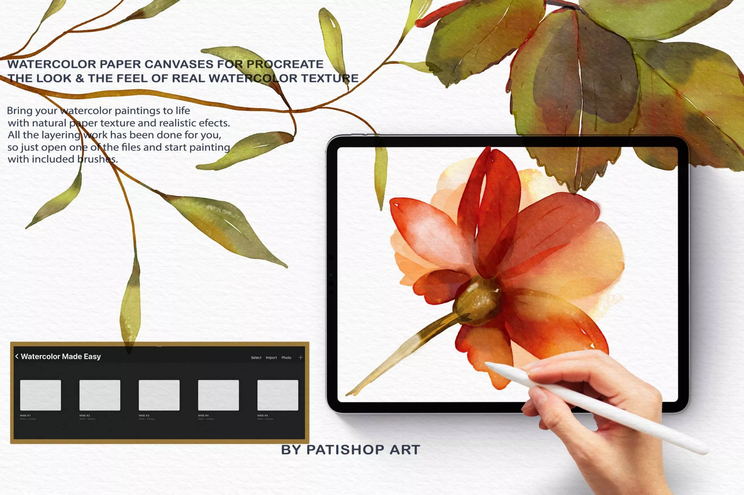 Watercolor Painting Brushes for Procreate 5 watercolor painting brushes for procreate4