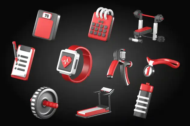 3D Gym and Fitness Icon Vol 1 3 3d gym and fitness icon vol 12