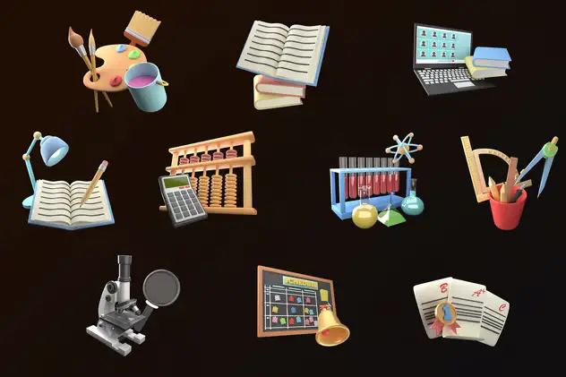 3D School Asset Illustration 2 4 3d school asset illustration 23