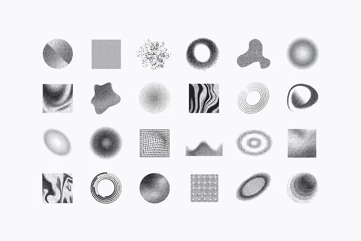 Abstract Dithering Bitmap Shapes 4 abstract dithering bitmap shapes3
