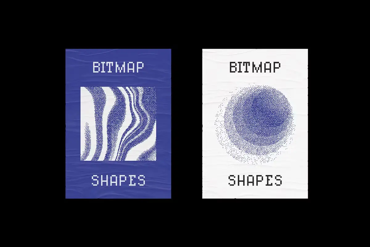 Abstract Dithering Bitmap Shapes 5 abstract dithering bitmap shapes4