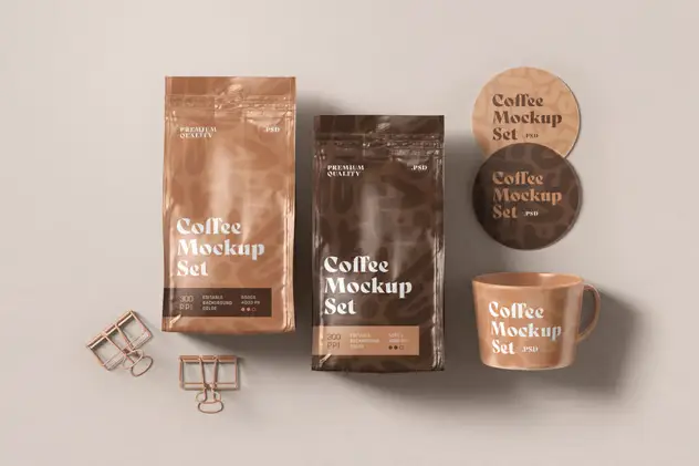 Coffee Packaging and Branding Mockup Set 3 coffee packaging and branding mockup set2