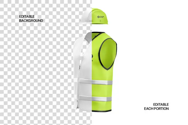 Construction Helmet with Safety Vest Mockup 3 construction helmet with safety vest mockup10