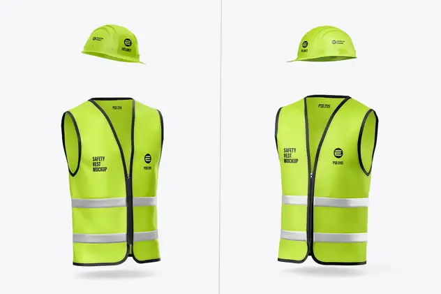 Construction Helmet with Safety Vest Mockup 4 construction helmet with safety vest mockup11