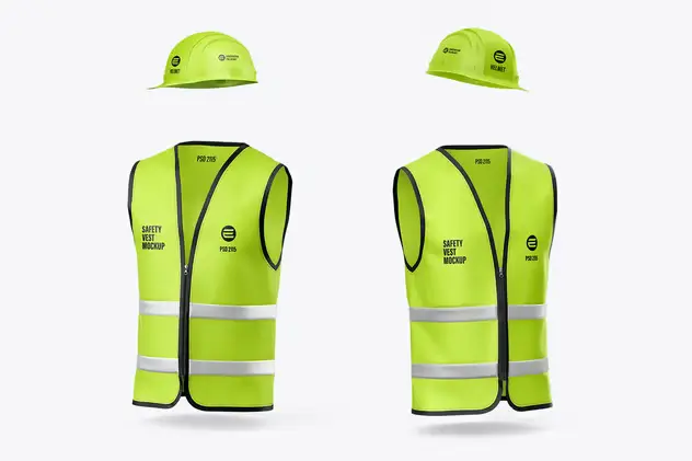 Construction Helmet with Safety Vest Mockup 6 construction helmet with safety vest mockup13