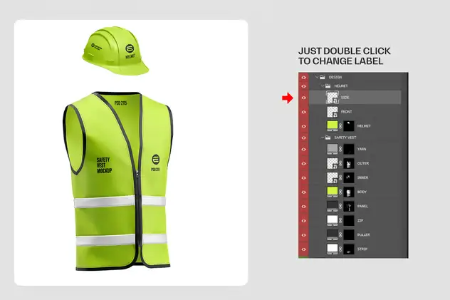 Construction Helmet with Safety Vest Mockup 7 construction helmet with safety vest mockup14