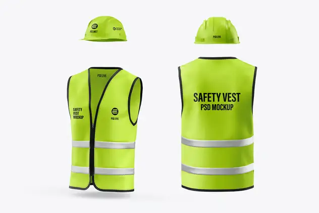 Construction Helmet with Safety Vest Mockup 8 construction helmet with safety vest mockup15