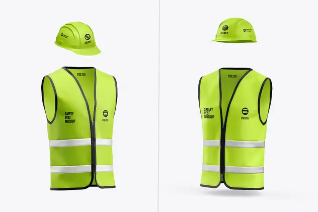 Construction Helmet with Safety Vest Mockup 12 construction helmet with safety vest mockup5