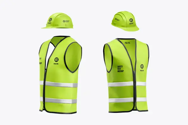 Construction Helmet with Safety Vest Mockup 14 construction helmet with safety vest mockup7