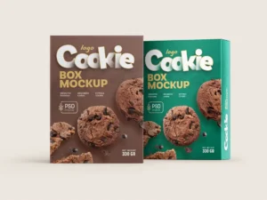 cookies box packaging mockup set6