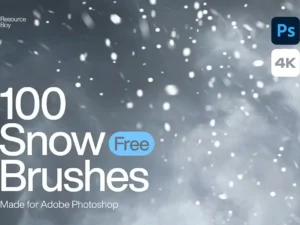 cover image 100 snow photoshop brushes