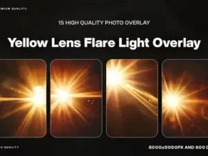 cover image 15 yellow lens flare light overlay