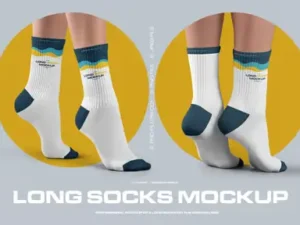 cover image 2 mockups high socks on the woman legs