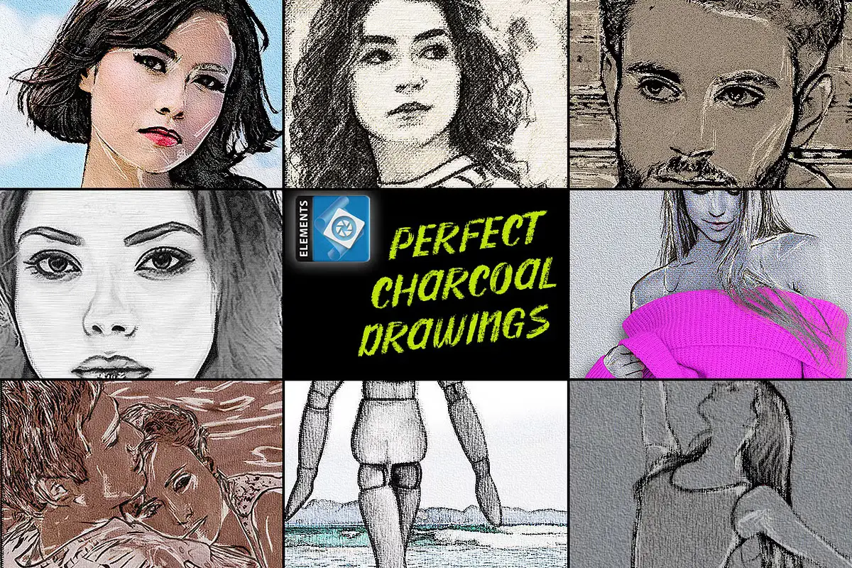 25 Master Class Charcoal Effects PSE