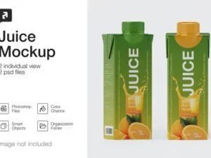 cover image 250ml matte juice carton package mockup