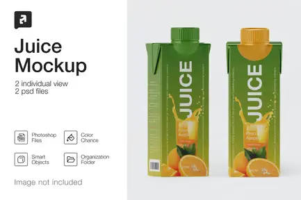 250ml Matte Juice Carton Package Mockup