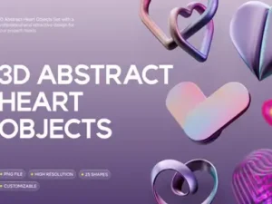 cover image 3d abstract heart objects