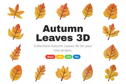 3D Autumn Leaves