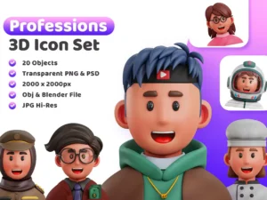 cover image 3d avatar job professions