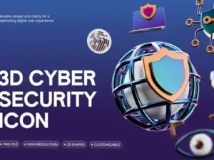 cover image 3d cyber security icons