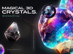 cover image 3d gems crystals collection