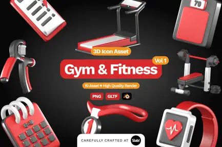 3D Gym and Fitness Icon Vol 1 1 cover image 3d gym and fitness icon vol 1