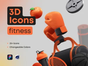 cover image 3d icons pack fitness