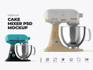 cover image 3d immersive electric cake mixer mockup