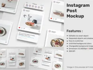 cover image 3d instagram post mockup for instagram template