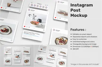 3D Instagram Post Mockup for Instagram template