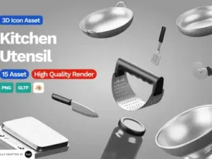 cover image 3d kitchen utencil element