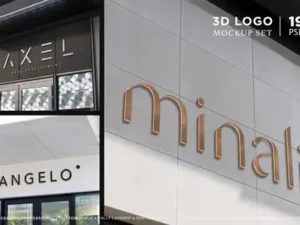 cover image 3d logo mockup set
