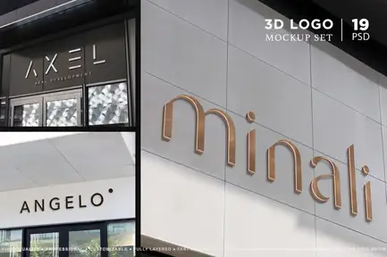 3D Logo MockUp Set
