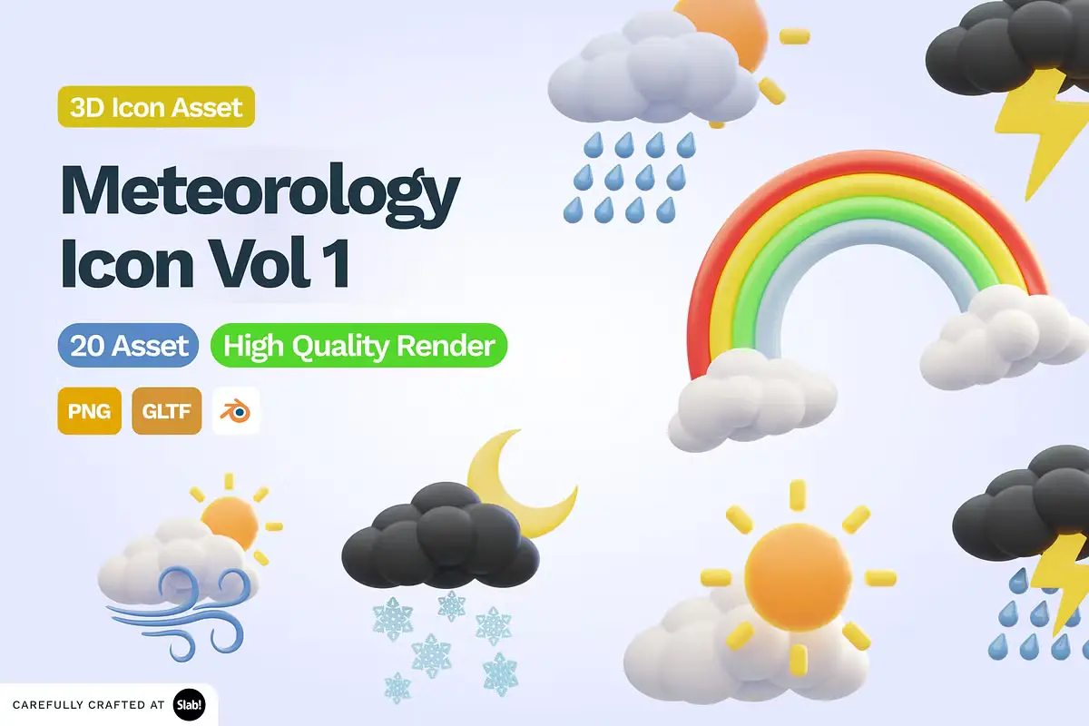 3D Meteorology Icon Vol 1