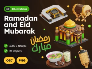 cover image 3d ramadan and eid mubarak