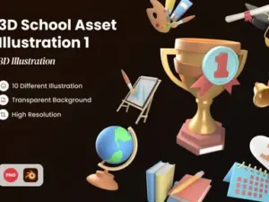 cover image 3d school asset illustration 1