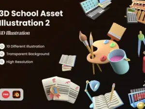cover image 3d school asset illustration 2