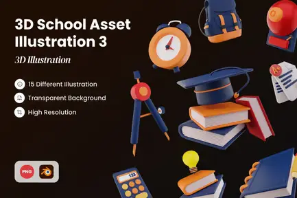 3D School Asset Illustration 3
