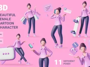 cover image 3d female character set